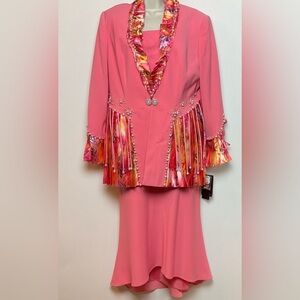 Elite Champagne 3pc Pinkish Coral embellished Sz 12 imperfect see pics *coupon